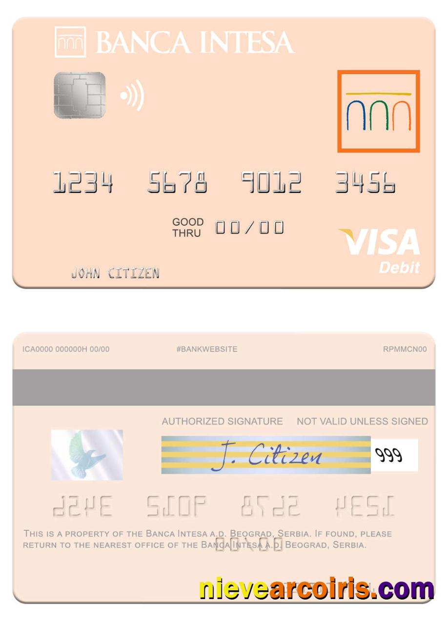 Serbia The Banca Intesa a.d. Beograd visa debit card